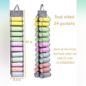 Grey Legging Organizer Holds 24 Pairs